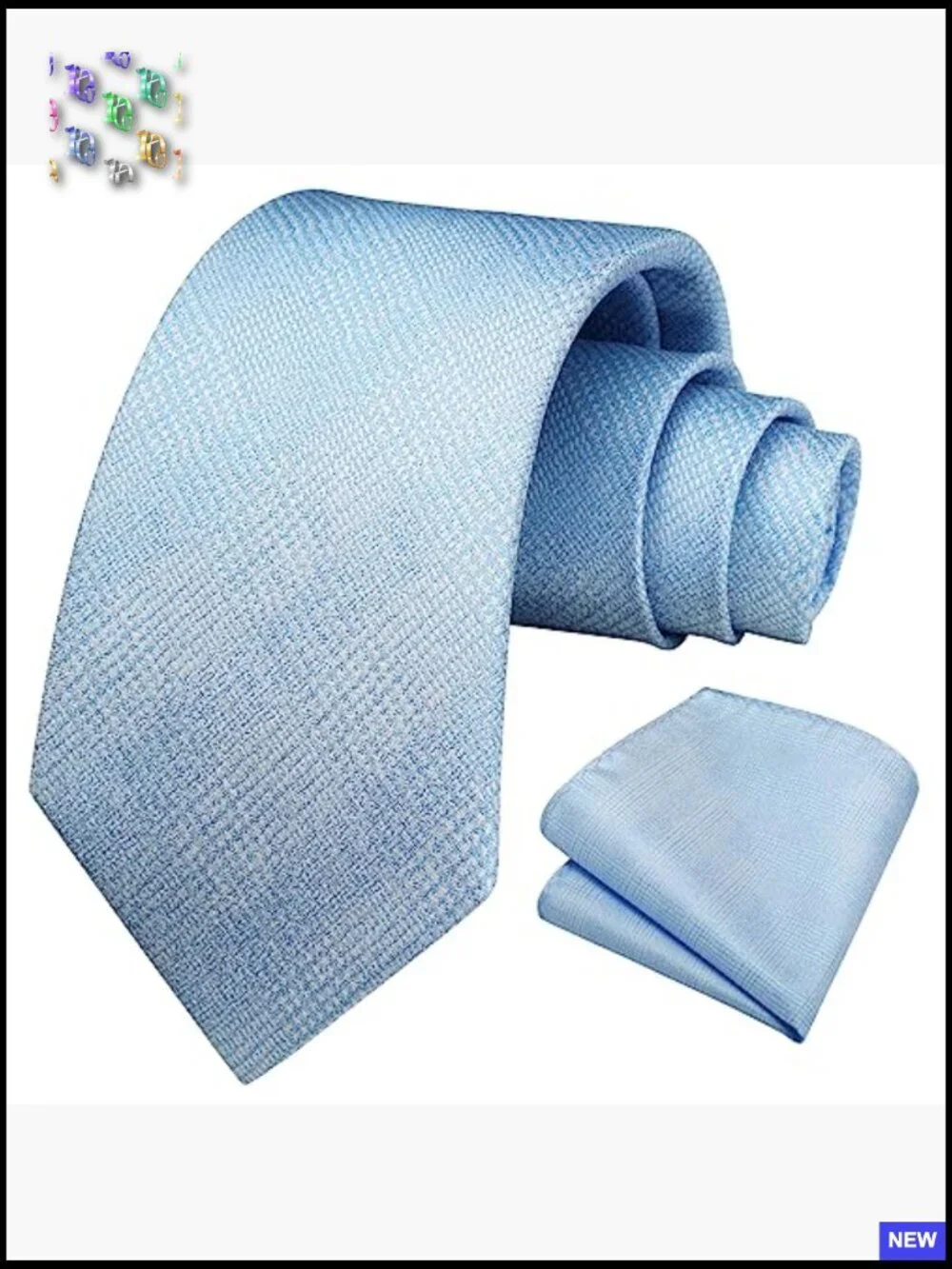 Classic Woven Formal Necktie Pocket Square Set Elegant Wedding Party